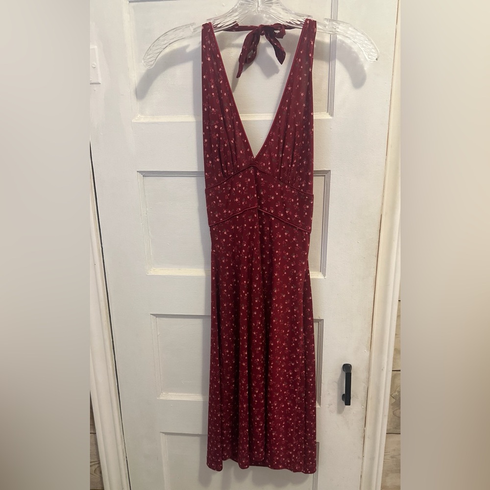 Nabiran Red Floral Halter Dress. Size 5.